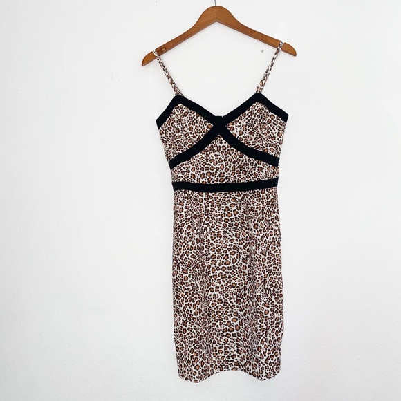 NWT BeBe Leopard Safari Print Cami Mini Dress - Picture 6 of 7